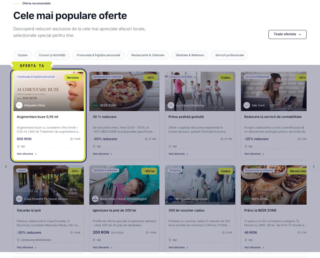 Apari pe homepage, exact unde se uită clienții