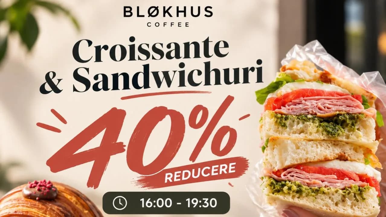 Croissante/sandwich cu 40%reducere