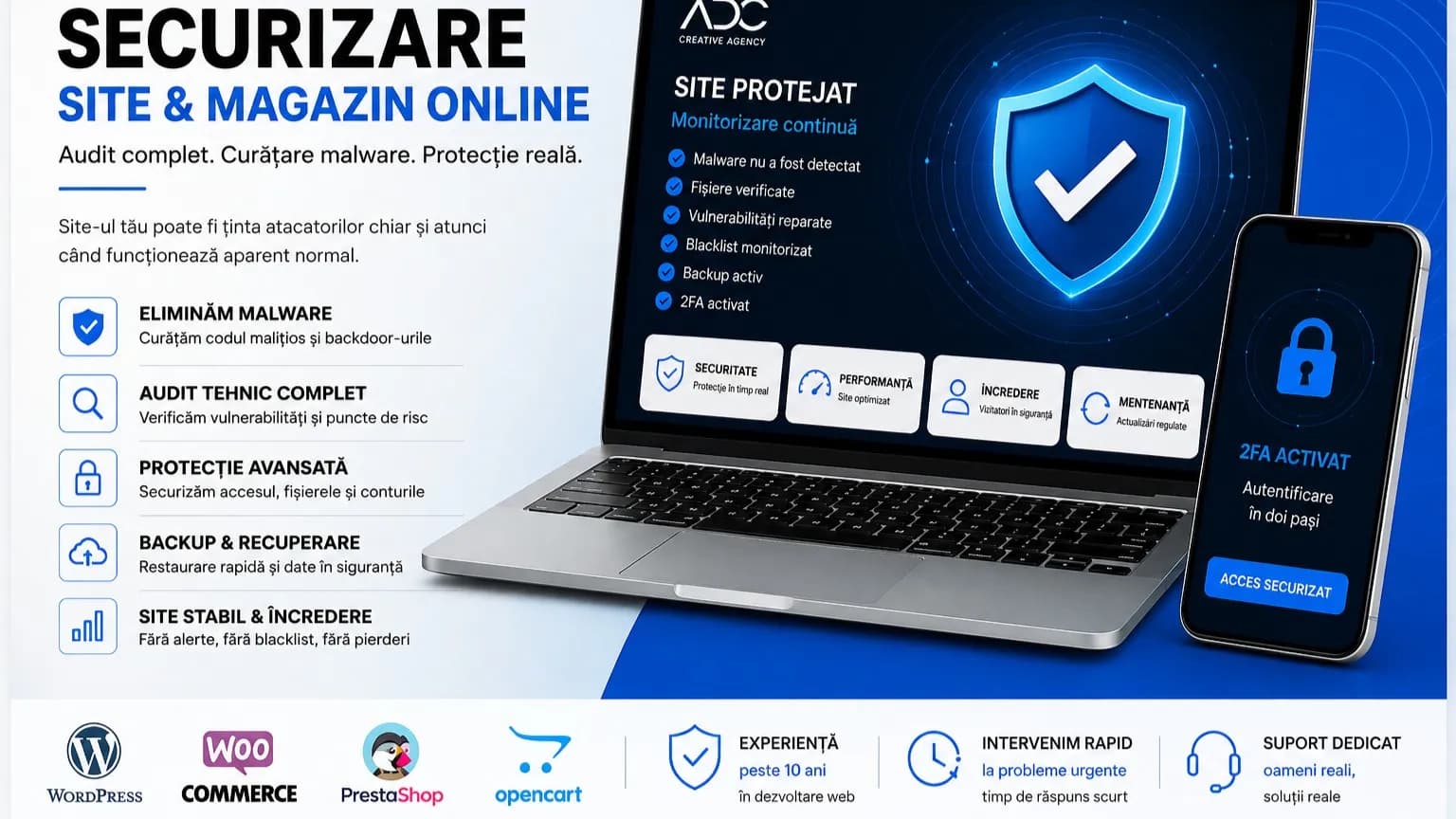 Securizare și curățare site WordPress / magazin online